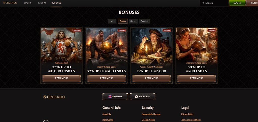 Crusaado Casino Promotions
